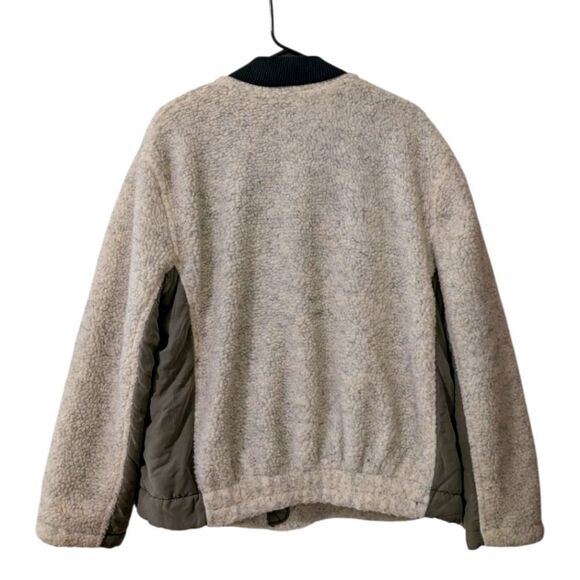 We The Free x Free People Revington Sherpa Jacket Women's Size M - Ivory & Olive - Picture 6 of 9